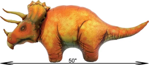 Vista 4 de Kit de 11 globos prehistóricos gigantes de dinosaurio T-REX, triceratops y apatosaurio