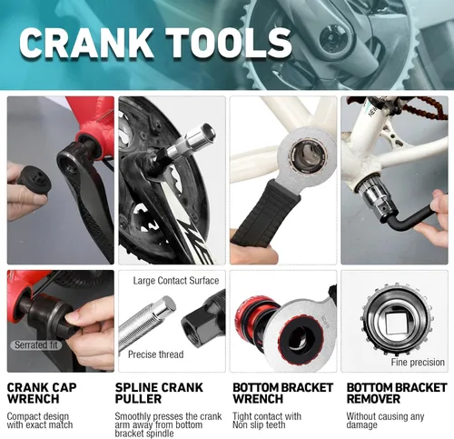 Vista 5 de DURATECH Juego de 41 piezas de herramientas para reparación de bicicletas, kit completo de herramientas para bicicletas con caja de almacenamiento