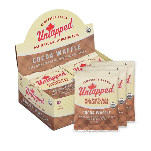 Vista 9 de UnTapped Waffles orgánicos de arce de 1.1 oz cada uno, caja de 16 – Snacks deportivos de resistencia endulzados con jarabe de arce real y azúcar