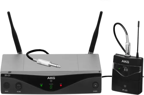 Vista 7 de AKG Pro Audio WMS420 Vocal Set Banda Un sistema de micrófono inalámbrico con receptor estacionario SR420 y transmisor de mano HT420