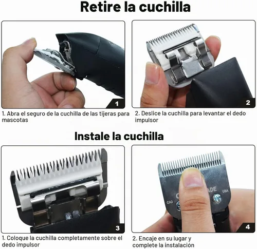 Vista 8 de 7PCS10 Cuchillas de aseo para perros compatibles con Andis Dog Clipper #10+30+40+3FC+4FC+5FC+7FC