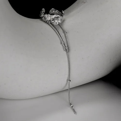 Vista 5 de Aretes falsos de plata de ley, sin perforaciones, a la moda, irregular, para cartílago de oreja