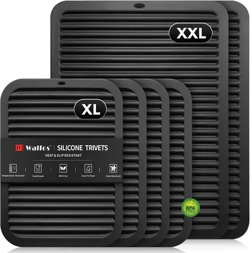 Vista 16 de Walfos Alfombrillas de silicona para microondas, resistentes al calor, multiusos, almohadillas calientes, antideslizantes, alfombrillas de silicona