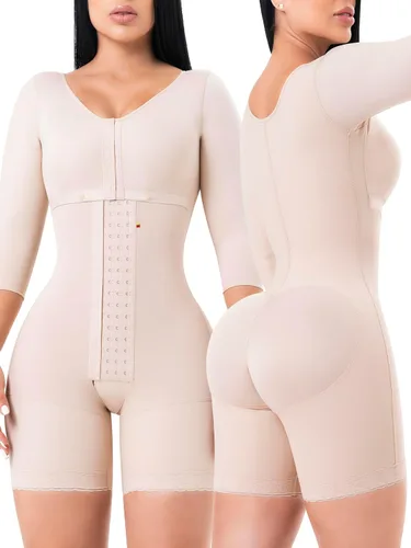Vista 11 de Sonryse Tummy Tuck Post Surgery Compression Garment Stage 2 BBL Faja Shapewear for Women Tummy Control Fajas Colombianas Beige - Cremallera
