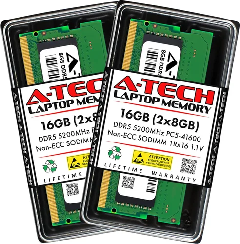 Vista 19 de A-Tech 8GB DDR5 4800MHz PC5-38400 CL40 SODIMM 1.1V Memoria RAM de 1.1V sin ECC sin búfer SO-DIMM de 262 pines para actualización de memoria