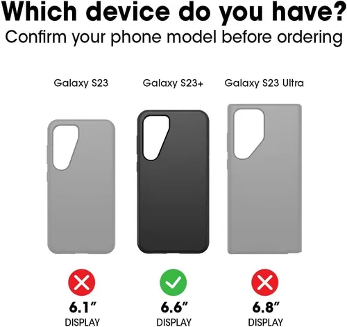 Vista 2 de OtterBox Funda para Galaxy S23 Plus (solamente) - Serie Commuter - Negro, delgado y resistente, apto para bolsillo, con protección de puerto