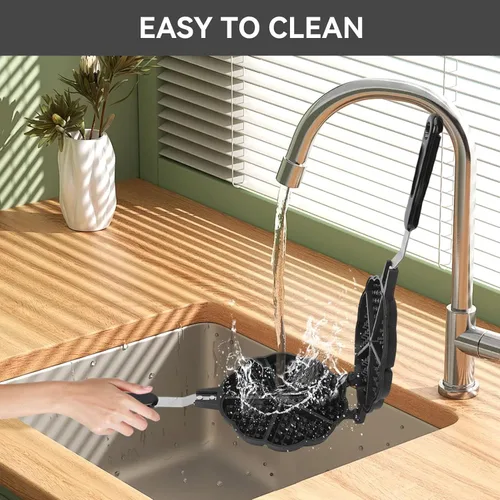 Vista 6 de Sartén para gofres de aleación de aluminio, antiadherente, diseño de corazón, estufa de campamento, sándwiches de aluminio para tostadas