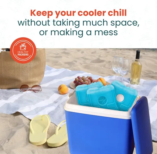 Vista 6 de Healthy Packers Ice Packs for Lunch Boxes & Coolers - Freezer Packs - Original Cool Pack Cooler Accessories for Beach, Camping & Fishing Slim &