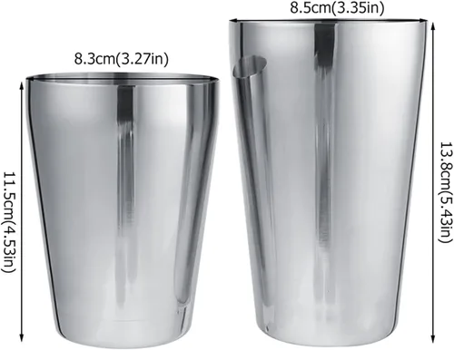 Vista 2 de Cocktail Shaker Set Bar Cocktail Tools for Mixed Drink, Stainless Steel Cocktail Shaker Set Bartender Kit(600/450ml)