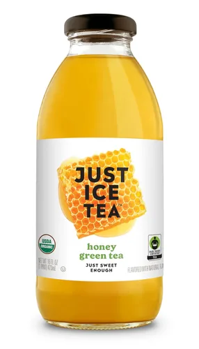 Vista 27 de Just Ice Tea Té helado orgánico, botellas de vidrio de 16 onzas líquidas (té de hierbas de hibisco de bayas, paquete de 12)
