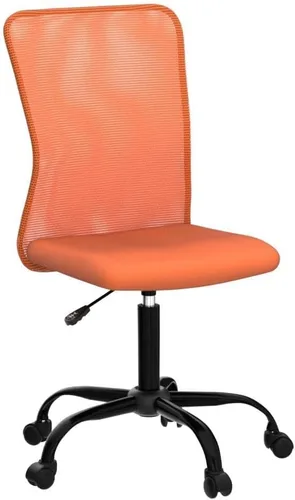 Vista 31 de Silla de oficina pequeña, silla de escritorio sin brazos con ruedas, silla ergonómica para computadora con soporte lumbar, silla giratoria de malla