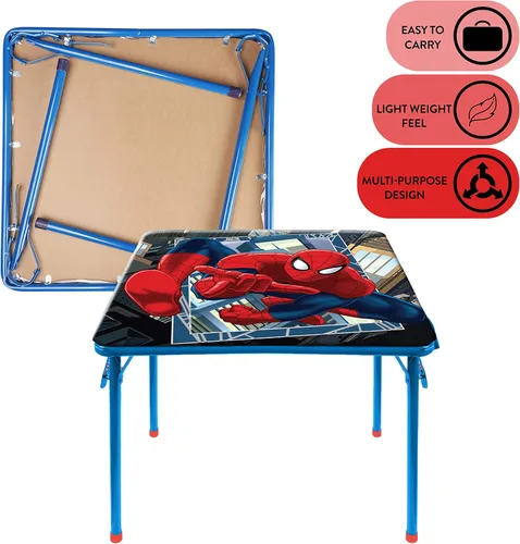 Vista 64 de Marvel Avengers - Juego de mesa y silla de actividades para niños de 3 piezas, mesa cuadrada con 2 sillas plegables, muebles temáticos