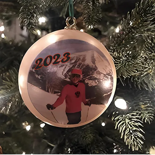 Vista 3 de Custom Christmas Ornament, Personalized and Customizable Ball for Holidays with Photo, Picture, Logo, Name, or Text, Pearlized Color Design Your Own