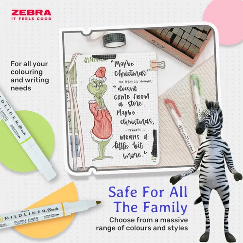 Vista 6 de Zebra Highlighters Mildliner - Juego de 20 tazas de doble punta y pincel, colores estándar