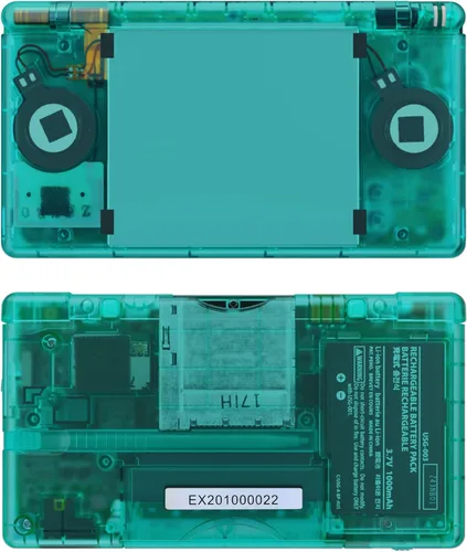 Vista 28 de eXtremeRate Carcasa completa de repuesto negra transparente para Nintendo DS Lite, funda de consola de mano personalizada con botones, lente