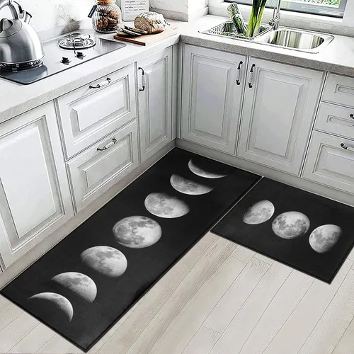 Vista 14 de Alfombras de Cocina, 2 Piezas Tapetes de Cocina Boho para Piso Bohemios Suaves Cómodos Acolchados Alfombra de Cocina, Lavable Antideslizante Tapete