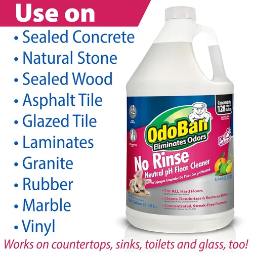 Vista 4 de OdoBan Pet Solutions Limpiador Concentrado de Pisos con pH Neutro Sin Enjuague, Hecho en EE.UU., 1 Galón, y Removedor de Manchas Oxy, 32 Onzas