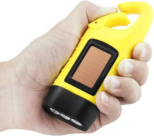 Vista 4 de Simpeak Paquete de 2 linternas LED de emergencia con manivela de mano, linterna de supervivencia con linterna de dinamo para deportes al aire libre