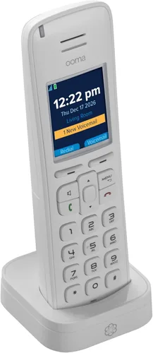 Vista 3 de Ooma Teléfono inalámbrico blanco HD3 con identificación de llamadas y calidad de voz HD. Funciona solo con el servicio telefónico residencial
