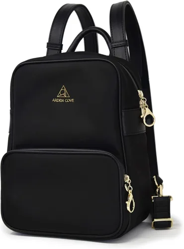 Vista 4 de Arden Cove Mochila impermeable antirrobo Carmel con herrajes clásicos, Negro -, Mochila