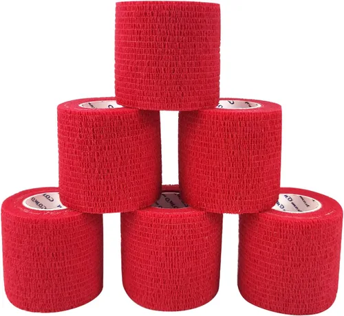 Vista 16 de Vendaje cohesivo autoadherente de 2 x 5 yardas, vendajes de primeros auxilios, cinta deportiva deportiva veterinaria para esguince de tobillo e Multi
