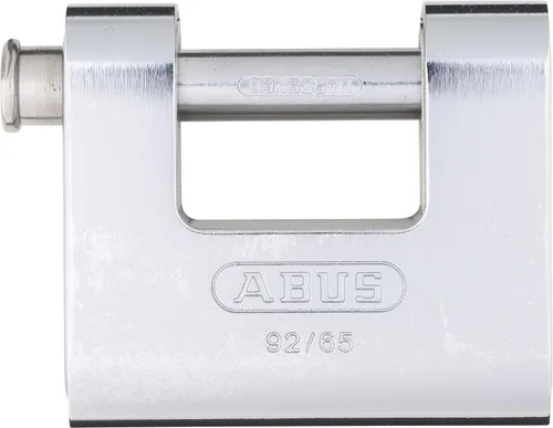 Vista 3 de ABUS Cadena de seguridad cuadrada de acero endurecido 8KS de 10 pies x 5/16 pulgadas de grosor con candado de latón monobloque ABUS 92/65 con llave
