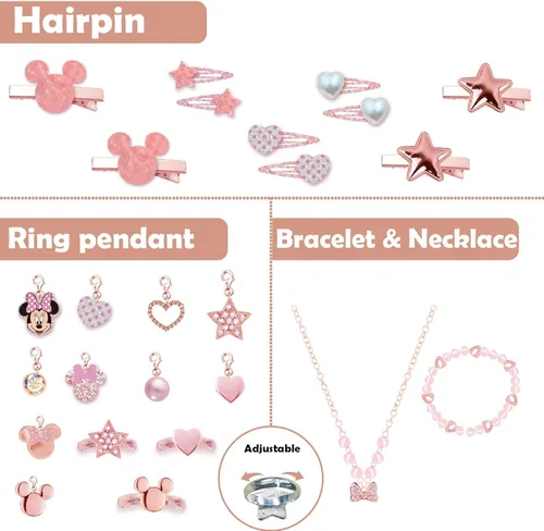 Vista 4 de Calendario de Adviento 2021 para niñas con 24 regalos únicos, pulsera de dijes, collar, aretes, accesorios para el cabello, calendarios de cuenta