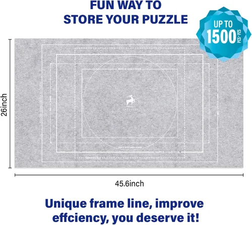Vista 6 de Antelope Tapete de rompecabezas para rompecabezas de 1000 1500 y 500 piezas, tapete enrollable para rompecabezas de 45.6 x 26 pulgadas
