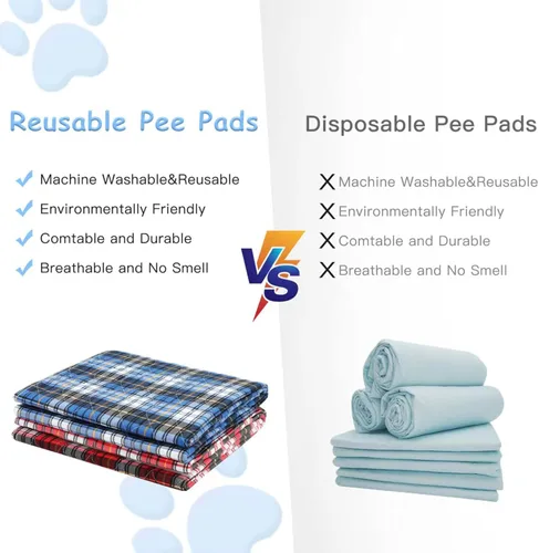 Vista 3 de Almohadillas lavables para orina para animales pequeños, impermeables, reutilizables, almohadillas de entrenamiento para cachorros, almohadillas