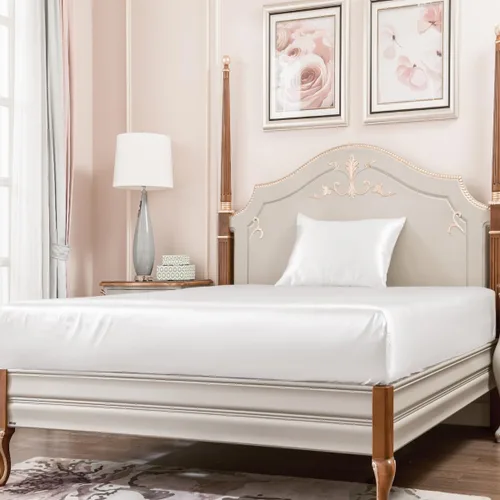 Vista 9 de PROMEED Sábana bajera ajustable de seda de 0.906 in, tamaño Queen, 100% seda de morera, 100% seda de morera, 100% seda de morera, 1 pieza