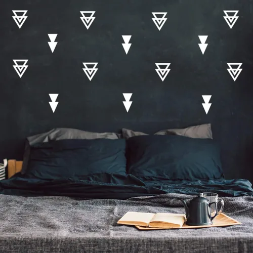 Juego de 20 calcomanías de vinilo para pared, patrones triangulares, 5 x 3 pulgadas cada uno, decoración urbana moderna para decoración del hogar,