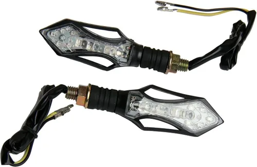 Black LED Motorcycle Turn Signals Clear Lens Black Arrow LED Turn Signals Lights Blinkers Compatible for 2018 Kawasaki Ninja H2R