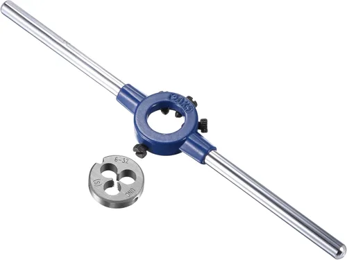 Vista 13 de uxcell Juego de llaves de mango redondo, troquel de rosca UNC #4-40 y soporte de troquel de 0.787 in