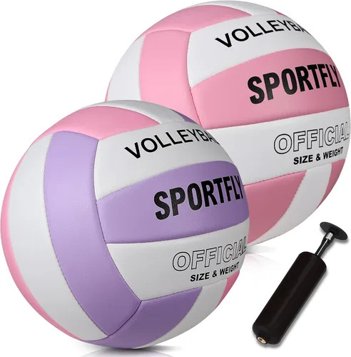 Vista 10 de Official Size 5 Volleyball, Soft Indoor Outdoor Volleyball for Game Gym Training Beach Play, 2 Pcs Per Pack with Pump Kit