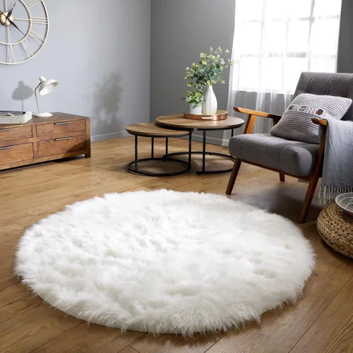 Vista 25 de Latepis - Alfombra rectangular de piel sintética tipo lana de oveja suave y esponjosa de estilo bohemio para sala de estar, dormitorio y residencias