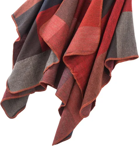 Vista 157 de Urban CoCo Poncho de colores para mujer, chal con frente abierto, color en bloques