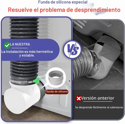 Vista 4 de Manguera de Ventilación de Secadora para Espacio Reducido, Ventilación de Secadora Interior, Kit de Manguera de Ventilación de Secadora, Codo