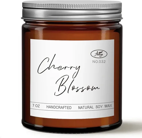 Velas perfumadas de flor de cerezo, vela de soja orgánica para el hogar, velas de aromaterapia vertidas a mano, regalos para mujeres, hombres,