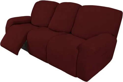 Vista 79 de Easy-Going - Funda elástica para sofá reclinable y sofá cama, 6 piezas, protector de muebles, suave, parte inferior elástica, tela jacquard