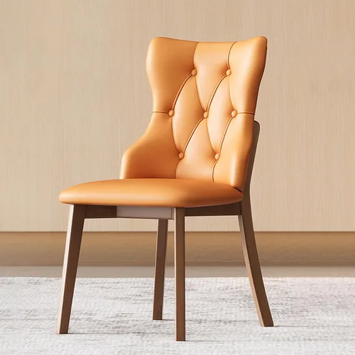 Vista 19 de Upholstered Dining Chairs with Backrest,Kitchen Chairs Leather,Living Room Chair with Wood Legs for Home, Restaurant, Hotel, Conference Room, Grey