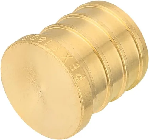 Vista 5 de Paquete de 5 accesorios de latón de crimpado EFIELD Pex de 1 pulgada (tapón), ASTM F1807, ANSI/NSF-61 (PEX1807329)