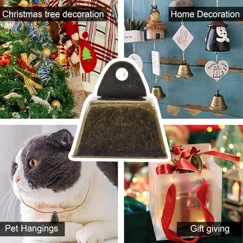 Vista 6 de MrMrKura 18 campanas de cobre de 1 pulgada de vaca, caballo, oveja, campanas de pastoreo de bronce vintage para cascabeles para evitar pérdidas