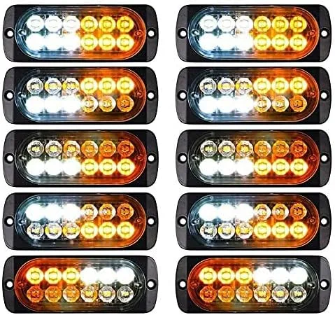 10 lámparas estroboscópicas de emergencia, 12 luces LED intermitentes impermeables de montaje en superficie, para camión, automóvil, vehículo, luces