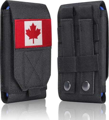 Vista 11 de Funda táctica negra Molle impermeable para teléfono celular, funda resistente para iPhone 11, 12, 13 Pro Max, menos de 6.7 pulgadas