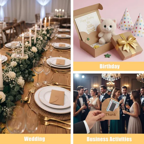 Vista 5 de HANSGO 100 mini sobres para tarjetas de regalo, portadores de tarjetas de regalo de 4 x 2.8 pulgadas con cierre de corazón, para bodas, cumpleaños