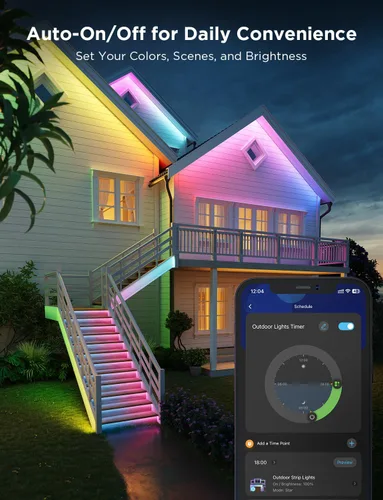 Vista 5 de Govee Tira de luces LED para exteriores, 32.8 pies, luces inteligentes para exteriores que funcionan con Alexa y Google Assistant, control