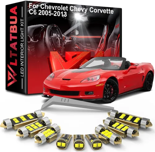 Kit de luces LED para interiores de repuesto para Chevrolet Chevy Corvette C6 2005 2006 2007 2008 2009 2010 2011 2012 2013, bombillas blancas