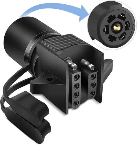 Vista 18 de Nilight 7 pines macho remolque redondo RV Blade conector enchufe 7 poste resistente 7 vías de reemplazo lateral del vehículo 6-24V para enganche