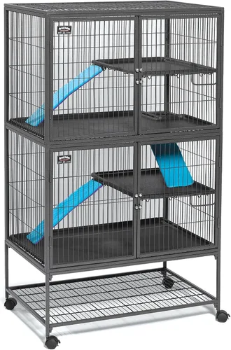 Vista 7 de Jaula para hurón MidWest Homes for Pets, modelo Deluxe Ferret Nation, Nación Hurón, Platino/Gris