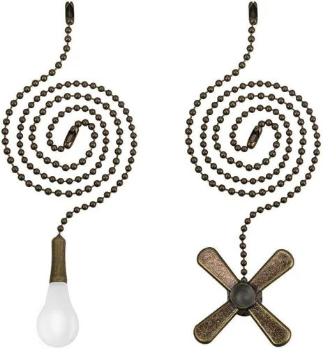 Extensor de cadena para ventilador de techo, extra largo con bombilla decorativa de vidrio esmerilado y cable de ventilador, se adapta a todos los